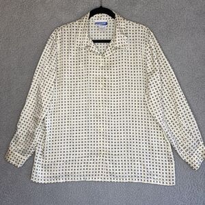 Pendleton Career Satin Button Down All Over Print XL Top USA Size 16